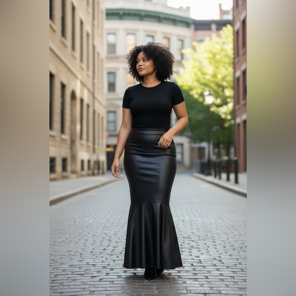 Sexy Diva Dresses & Skirts - Elegant Black Maxi Skirt Sexy Diva XXL Leather look Body Con